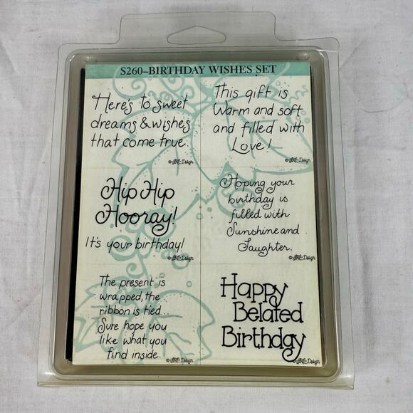 D.O.T.S. Rubber Stamp Set S260 Birthday Wishes 6 Foam Stamps Card Making Crafts - Picture 1 of 6